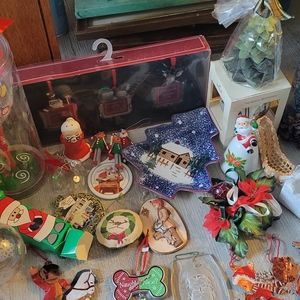 Huge assorment of vintage brand name holiday decor 37 pieces.